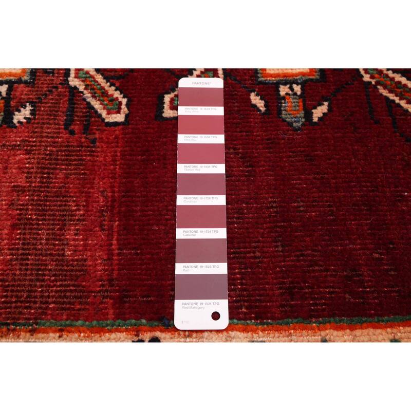 ECARPETGALLERY Hand-knotted Melis Vintage Dark Red Wool Rug - 4'2 x 8'10