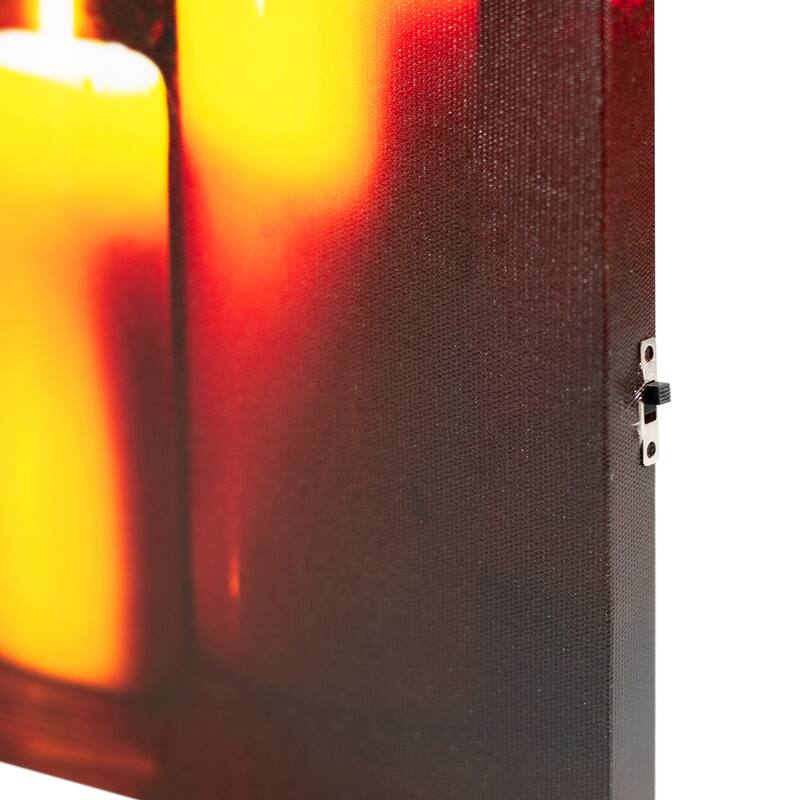 LED Jack-O-Lanterns & Leaves Halloween Canvas Wall Art 15.75"x23.5"