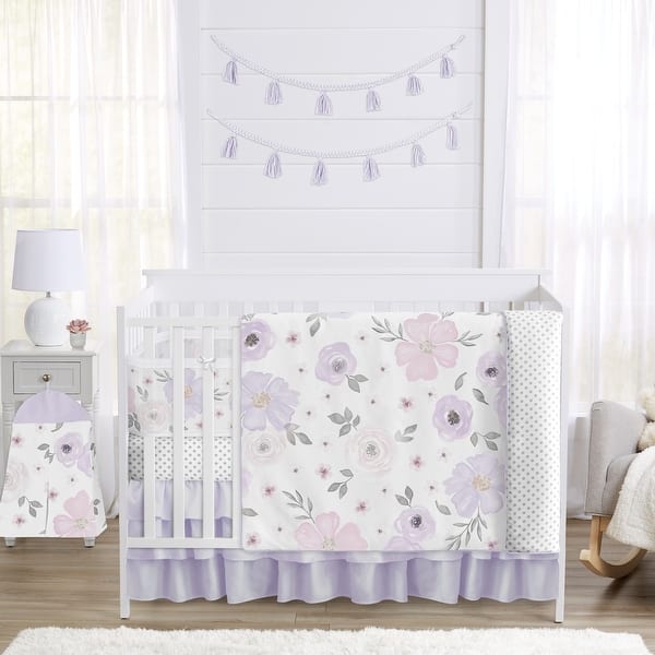 slide 2 of 6, Boho Floral Girl Sweet Jojo Designs 6pc Crib Bedding + BreathableBaby Breathable Mesh Liner Bohemian Watercolor