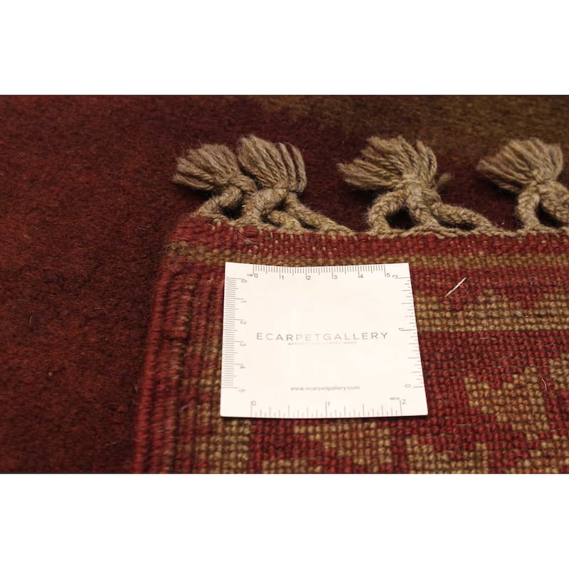 ECARPETGALLERY Hand-knotted Color Transition Brown Wool Rug - 2'6 x 9'0