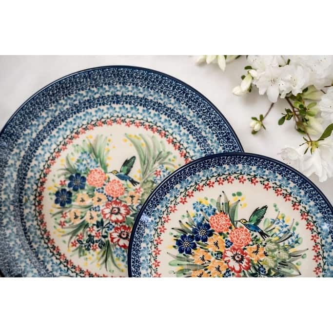Blue Rose Polish Pottery Ceramika Artystyczna Dessert Plate