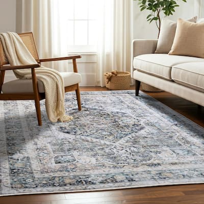 Delara Machine Washable Area Rug, Soft & Durable, Non-Slip Backing, Eco- Friendly GRS certified.