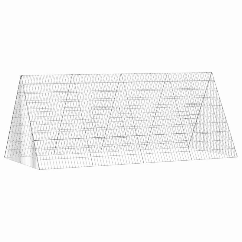 vidaXL Rabbit Cage Silver 215 x 100 x 85 cm Galvanised Steel