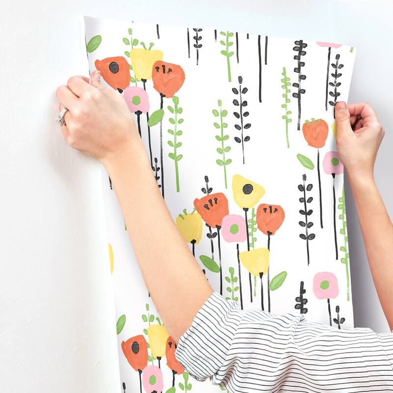 A-Street Prints Mabel Yellow Floral Field Wallpaper
