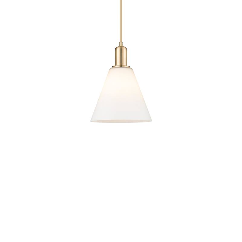 Innovations Lighting 716-1P-11-8 Berkshire Glass Pendant Berkshire - Champagne Bronze / Matte White
