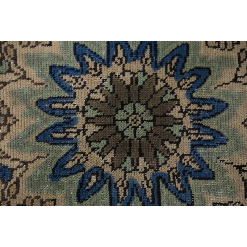 Blue Floral Tabriz Persian Area Rug Oriental Hand-Knotted Wool Carpet - 9'8"x 13'0"