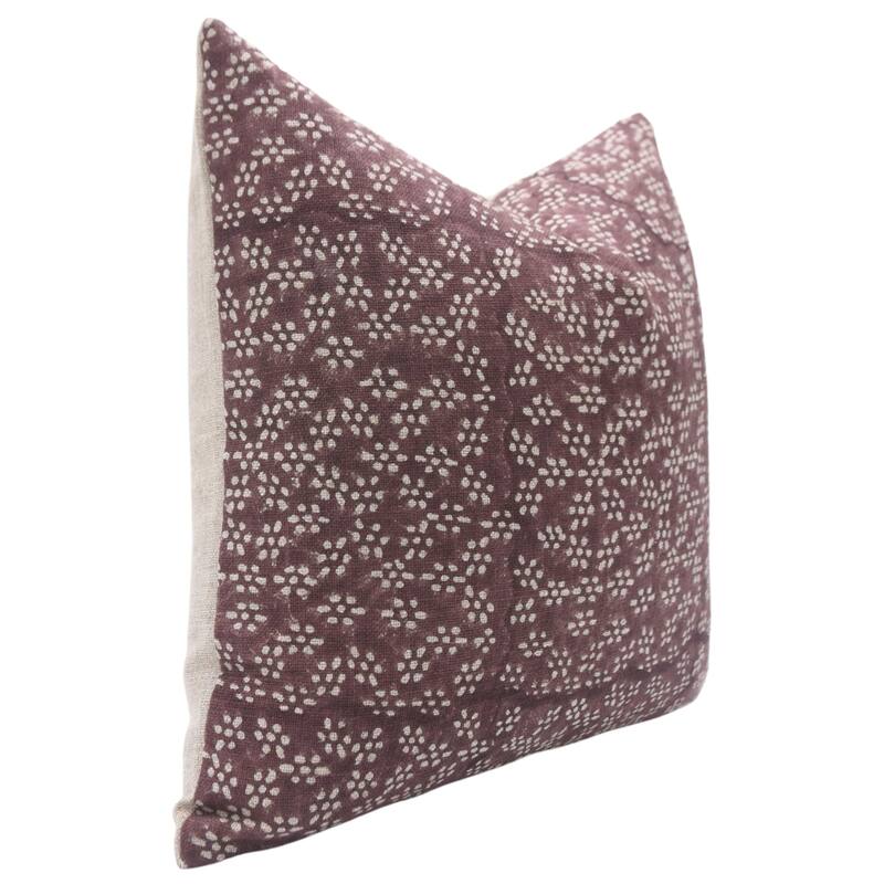 Linen Square Block print pillow Cover - Ola Vrishti