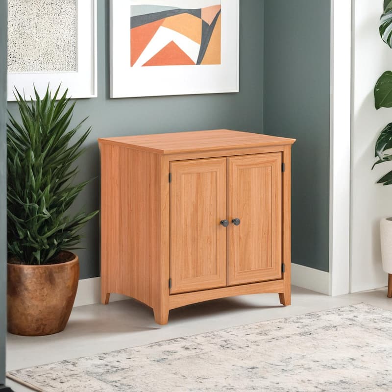 Arch+Haven Solid Wood 2 Door Cabinet - Rubbed - Natural