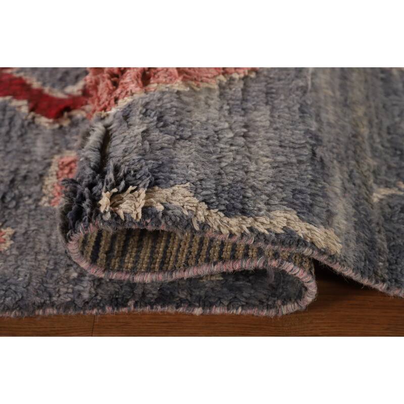 Tribal Moroccan Rug Handmade Oriental Wool Carpet - 7'10" x 10'8"
