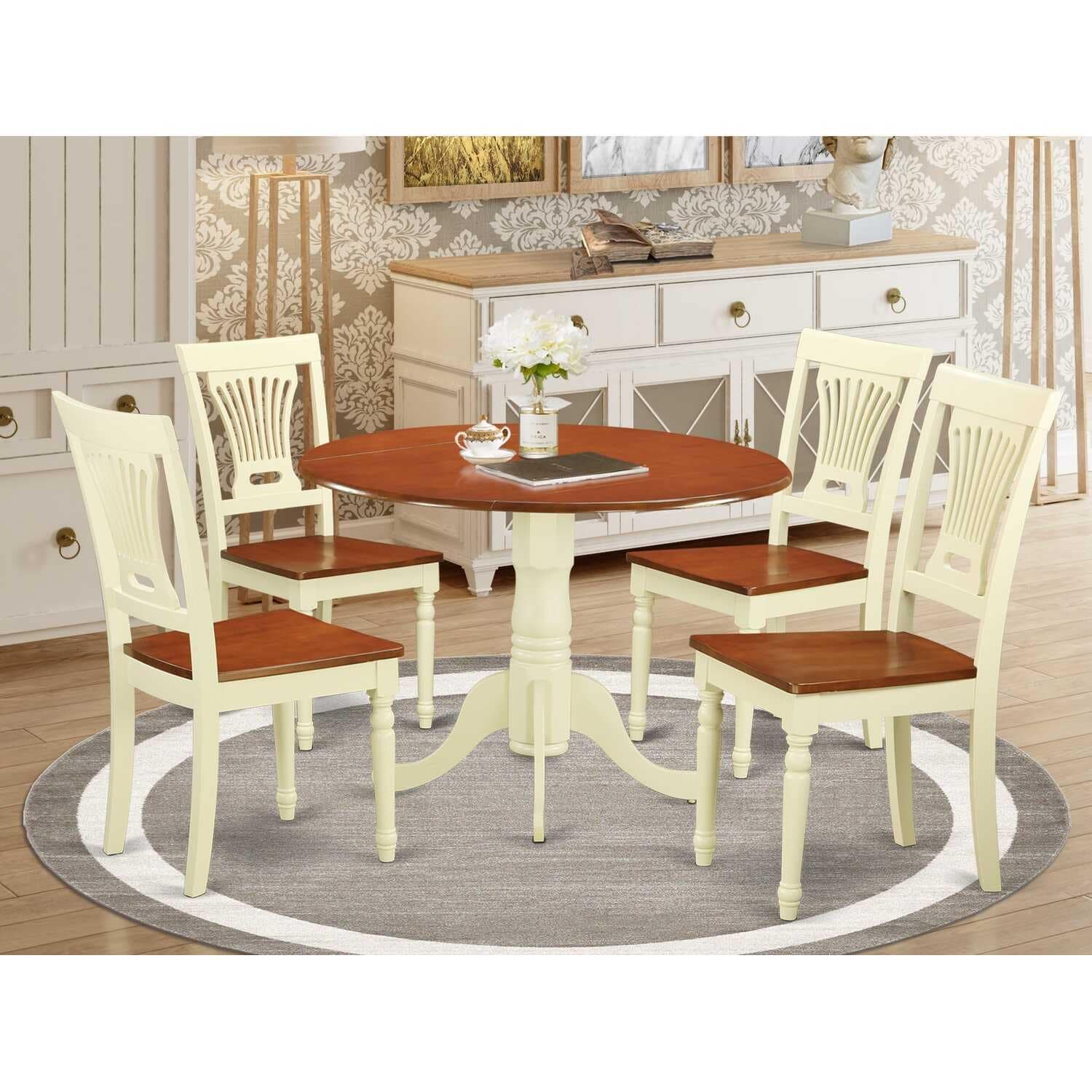 Modern Round Dining Set - 5 Piece Table & Chair Set - City Chic Kitchen Table