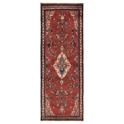 ECARPETGALLERY Hand-knotted Andelz Red Wool Rug - 3'5 x 9'5