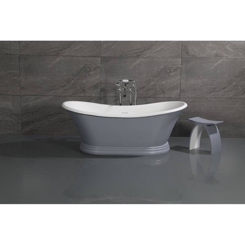 Kingston Brass VRTDS673026WG Arcticstone 67" Pedestal Solid Surface