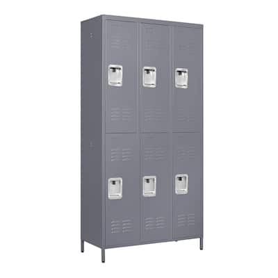 6-Door 72"H Metal Storage Locker Cabinet With Lock