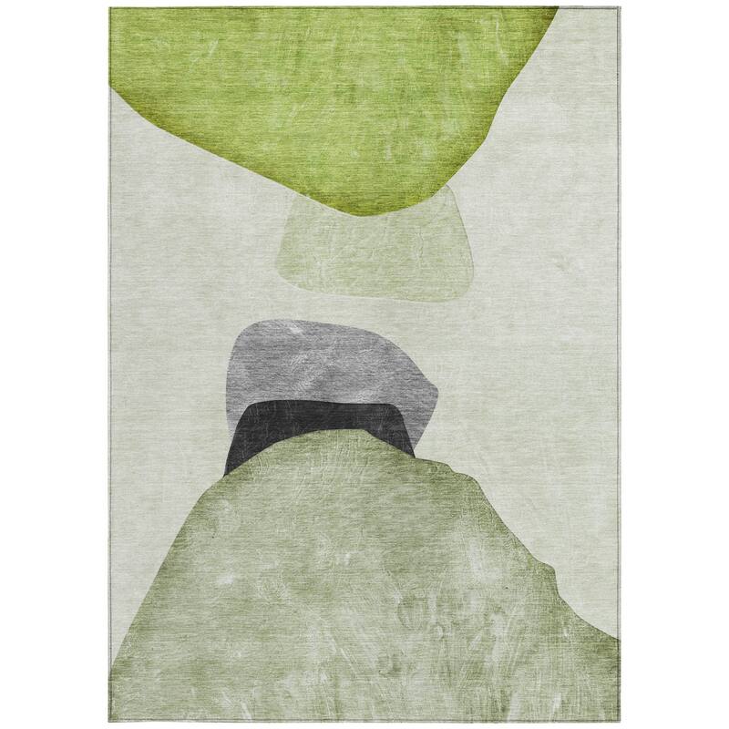 Allone Modern Art-Inspired Weather Resistant Blended Style Outdoor Rug