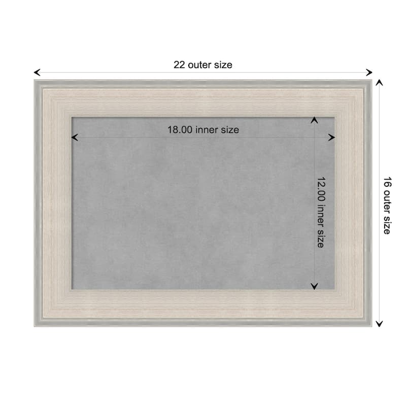 Amanti Art Cottage White Silver Framed Magnetic Board - Board Size 18x12