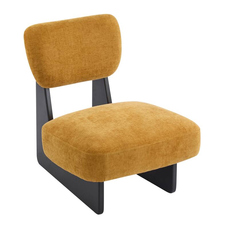 Lounge Armless Accent Chair with Wood Frame, Set of 2