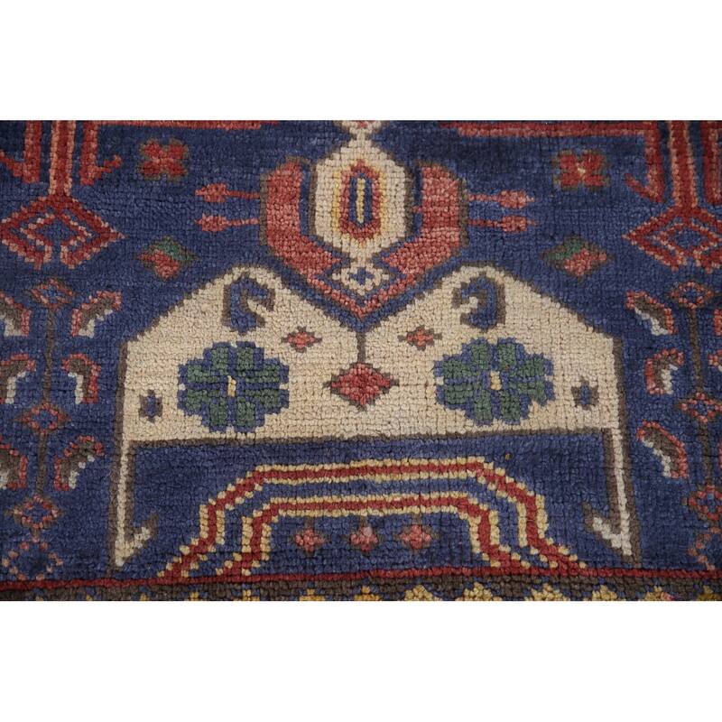 Red & Blue Sirjan Oriental Area Rug Hand-knotted Wool Carpet - 8'0"x 10'1"