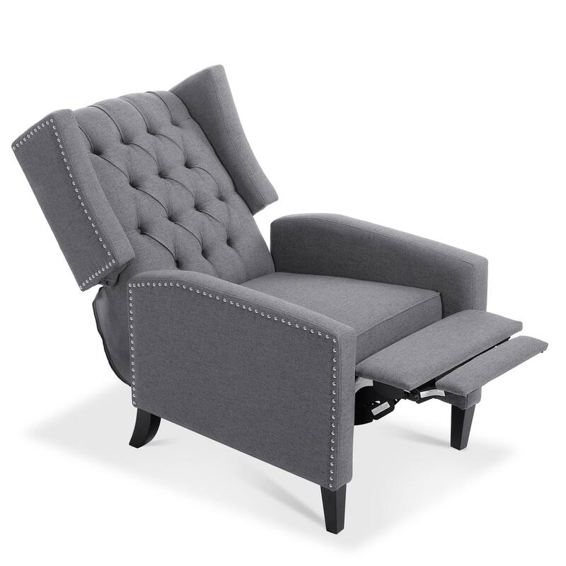 27.16" Wide Manual Wing Recliner Chair with Silver Bubble Nails