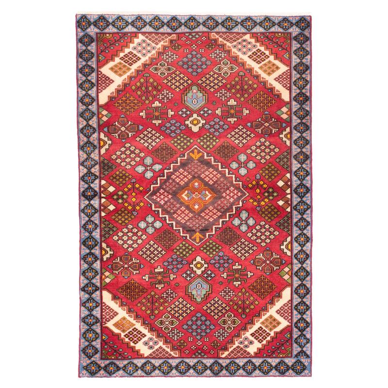 ECARPETGALLERY Hand-knotted Andelz Red Wool Rug - 4'2 x 6'8