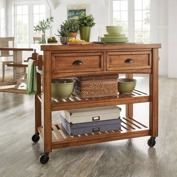 Eleanor Stainless Steel Top Kitchen Island - Shop Traditional