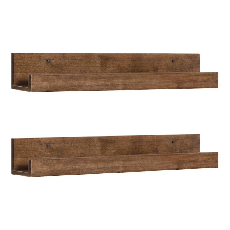 Levie 24 inch 2-Pack Wood Wall Picture Frame Holder Ledge