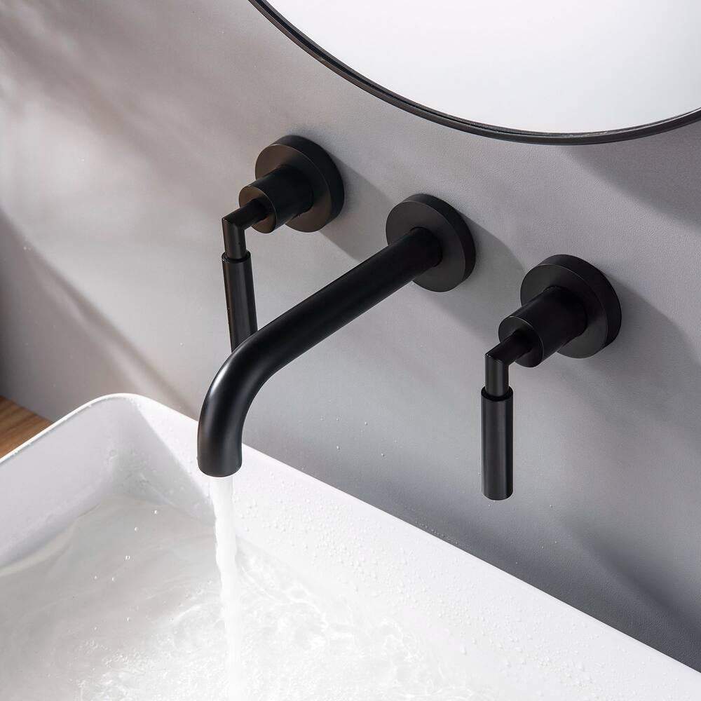 Double Handle Into the Wall Bathroom Faucet