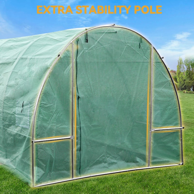 Heavy Duty 20'x10'x7' Greenhouses Large Walk-in Green House Tunnel - 10 X 20