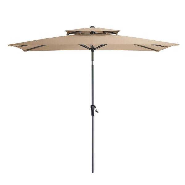 Shop Black Friday Deals On Crestlive Products 9 X 5 Ft Double Top Patio Outdoor Market Umbrella Overstock 31624376