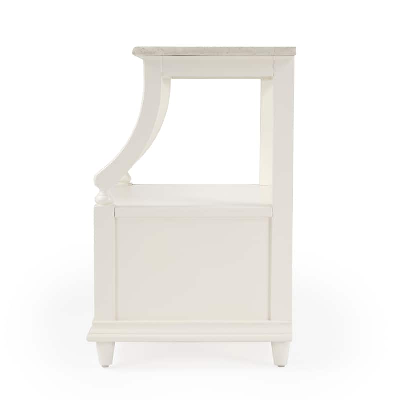 Mabel Genuine Marble and Wood 1-Drawer Nightstand