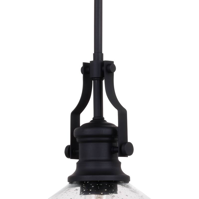 Beloit Farmhouse Kitchen Island Mini Pendant Ceiling Light Clear Seeded Glass