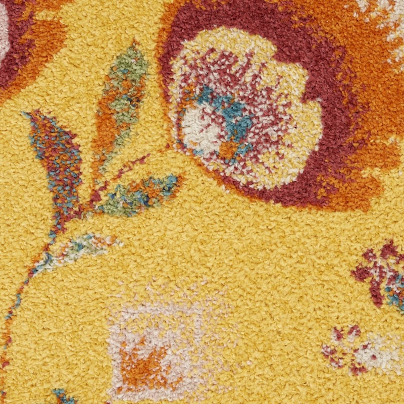 Hike Power Loomed Floral Traditional Low Pile Area Rug By HomeRoots - 144' X '108' X '0.25