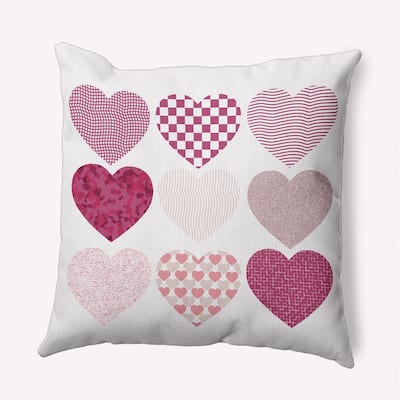 Patterned Hearts Valentines Day Decorative Throw Pillow