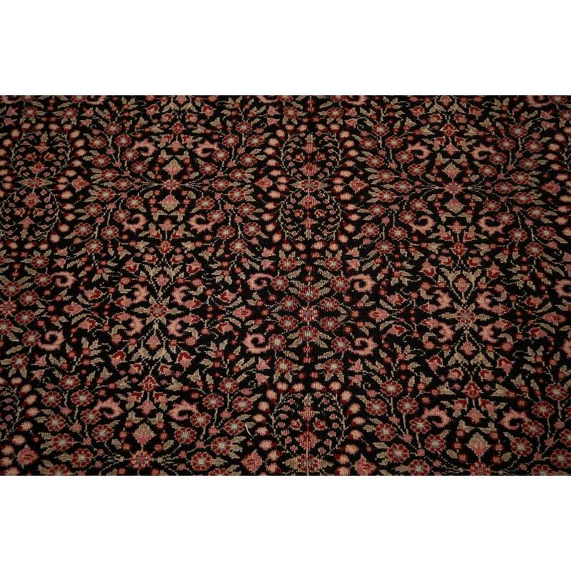 Black Anatolian Turkish Large Vintage Rug Hand-Knotted Wool Carpet - 10'0" X 13'7"