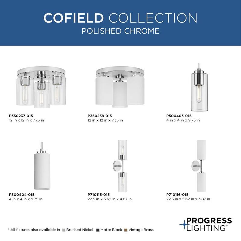 Cofield Collection Two-Light Polished Chrome Wall Bracket - 22.5 in x 5.62 in x 4.87 in