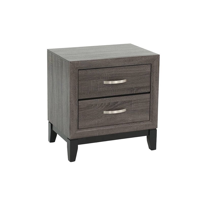 Modern Contemporary Style 4pc Bed Set Wooden Headboard Design Gray Finish Bedroom Furniture