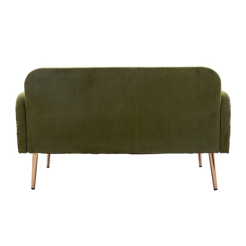 Modern Loveseat Tufted Cushions Bedroom Furniture Velvet Upholstered