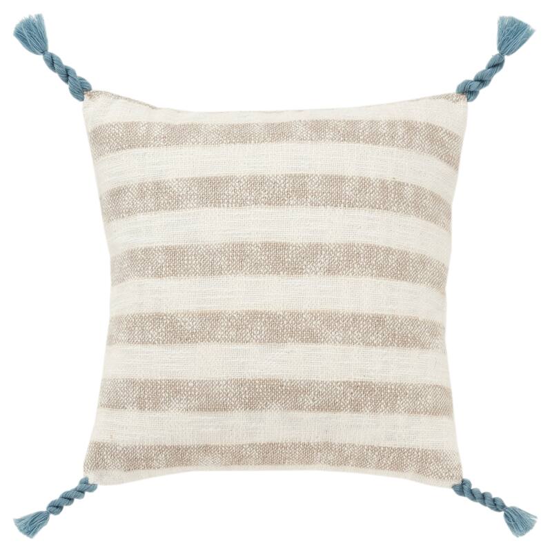 Rizzy Home Transitional Natural Pillow Cover - 18" x 18" - Cover Only - Natural - Pillow Covers - Single