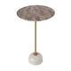 preview thumbnail 1 of 3, Zion 16 in. W Round Marble and Iron Side Table Beige