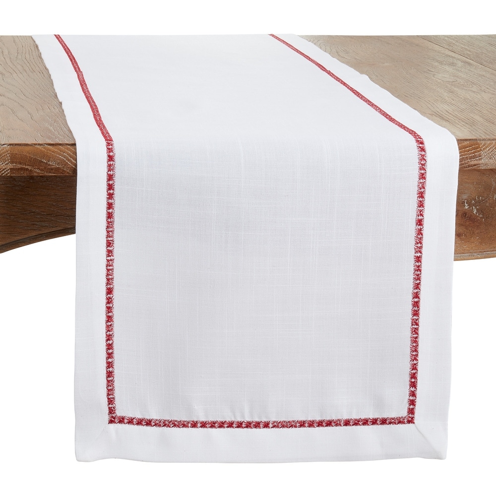 Table Runner With Embroidered Border Design