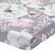 preview thumbnail 1 of 3, Lambs & Ivy Signature Botanical Baby Watercolor Floral Cotton Crib Sheet - Gray