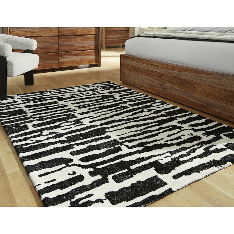 Signature Design by Ashley Bramshaw Black/Ivory Rug - 62.25" W x 80.63" D x 0.75" H