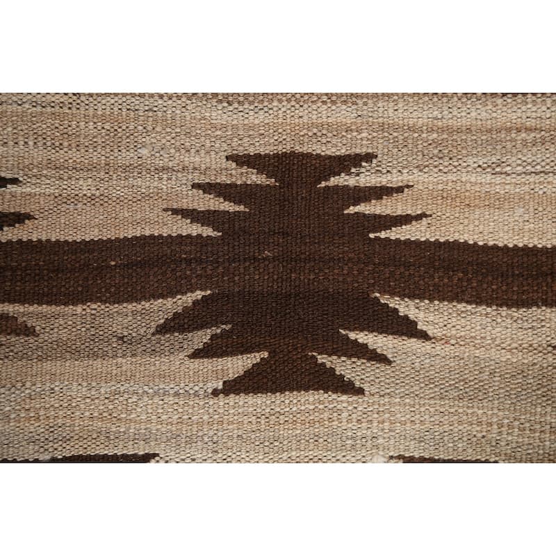 Natural Dye Geometric Tribal Kilim Oriental Area Rug Wool Flat-woven - 4'7" x 6'8"