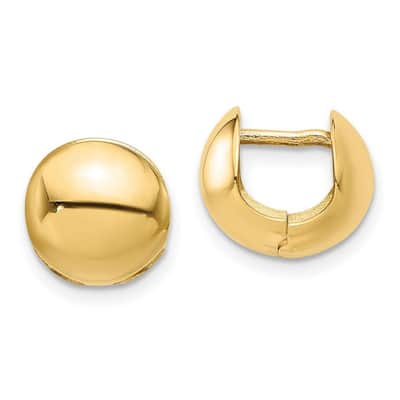 Curata 14k Yellow Gold Polished Round Earrings - 10.95x12.18mm