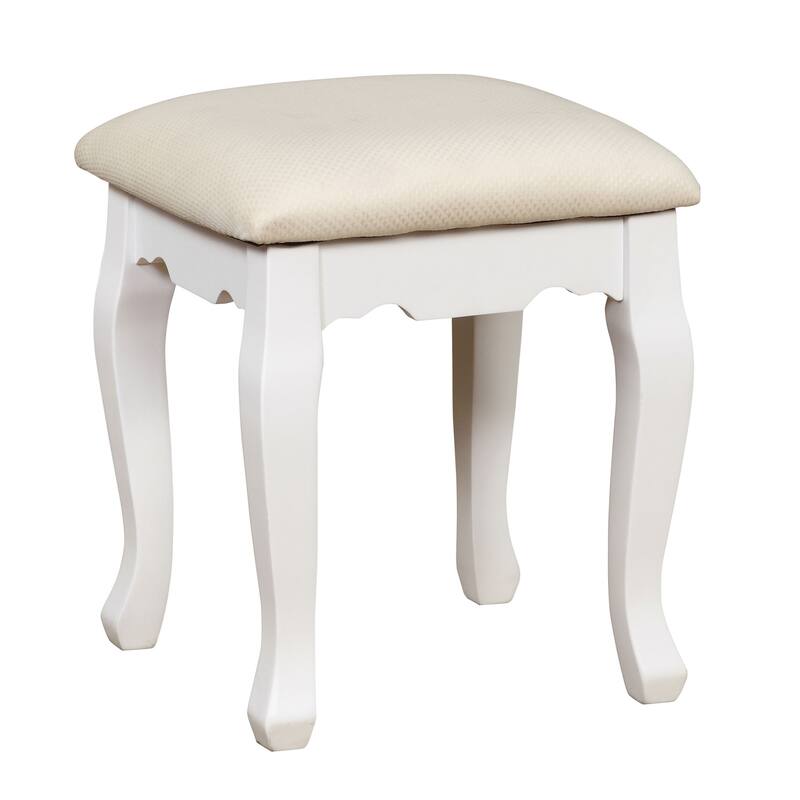 Pontoppidan Glam Wood 2-Piece Makeup Vanity Table and Stool Set by Silver Orchid