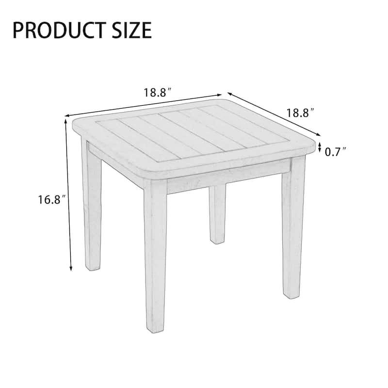 Outdoor Patio Wood Teak Square Side Table