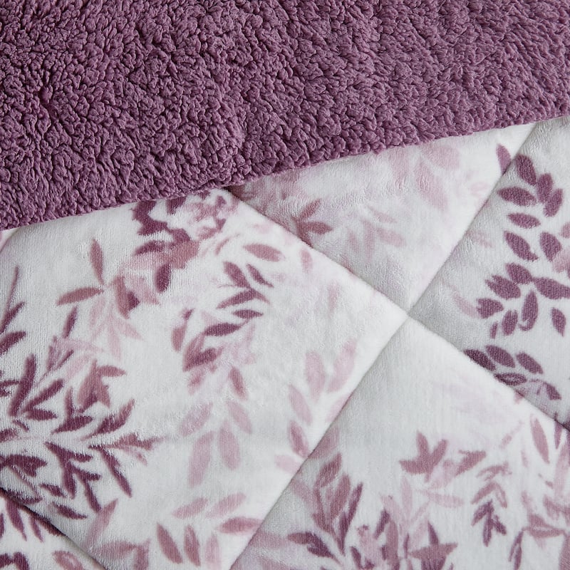 CEDAR COURT Sicilly Mauve Ultra 3-Piece Plush/Sherpa Comforter Set
