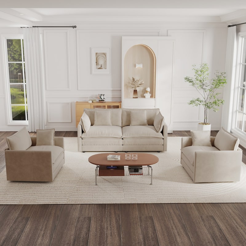 Cloud Chenille Upholstered Modular Sectional Sofa with DIY Combination Design