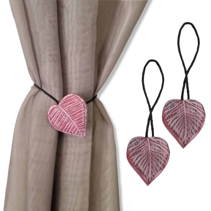 Magnetic Wooden Heart Curtain Tiebacks Easy to Use
