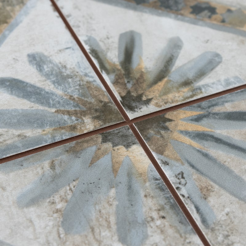 Merola Tile Harmonia Kings Marrakech Blue 13" x 13" Ceramic Floor and Wall Tile