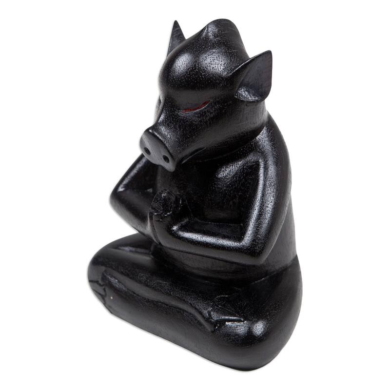 Novica Handmade Gentle Apprentice At Night Wood Statuette